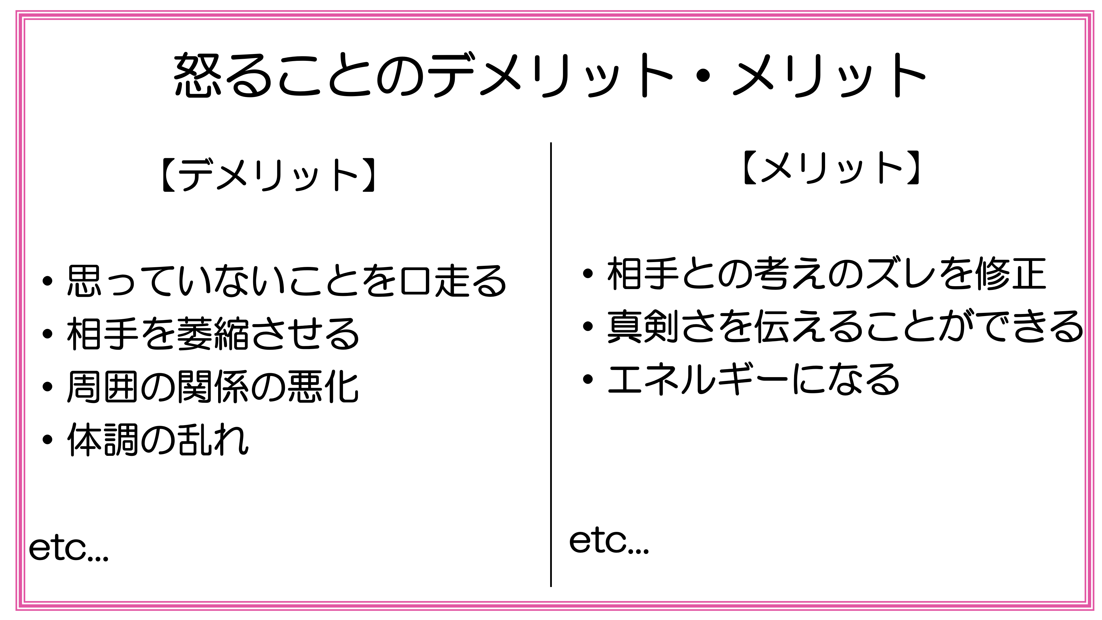 アンガーマネジメント メリット・デメリット